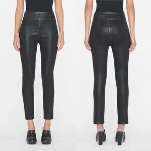 Frame Jet Set Skinny Crop Slit Noir Coated Jeans Size 2